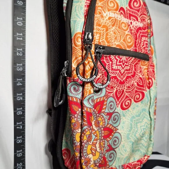 Vibedration Hydration Backpack w/o bladder turquoise/orange pattern Used Vibedration Hydration Backpack w/o bladder turquoise/orange  main image 2